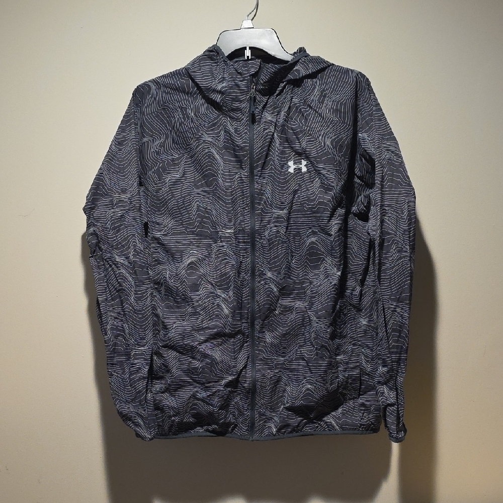 Under Armour Men's Gray Patterned Windbreaker